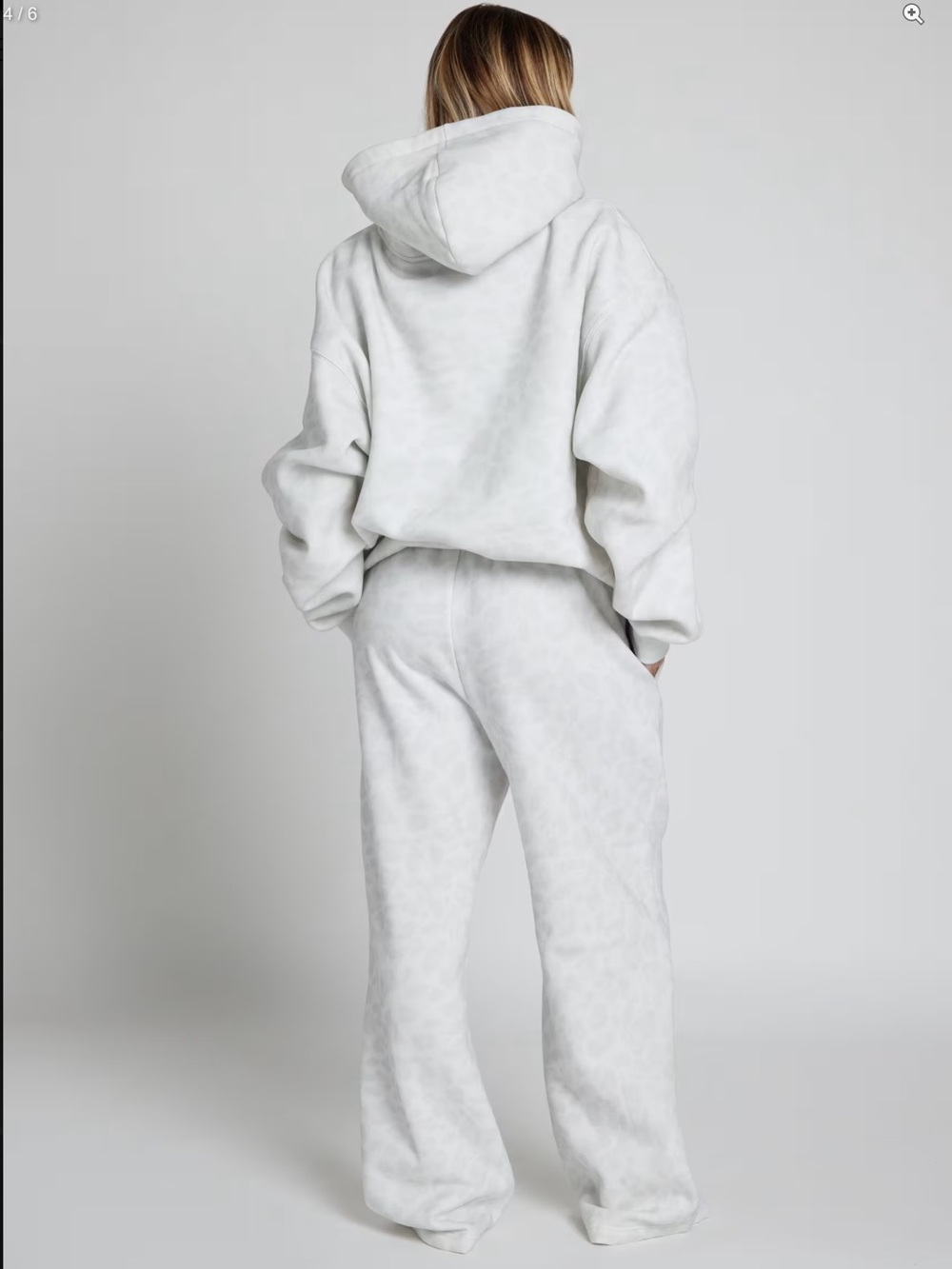 Comfort Crew White Silver Leopard-Print Sweatpants